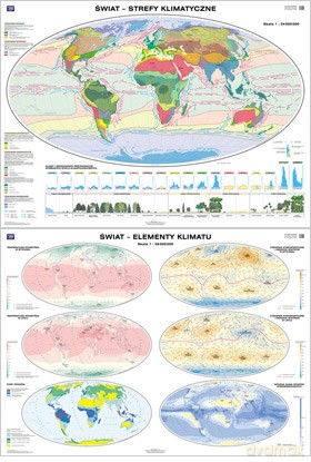 Świat Mapa Ścienna Strefy Klimatyczne/Elementy Klimatu [MAPA]