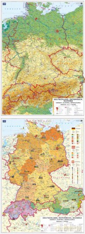 Niemcy Mapa Ścienna Niemcy, Austria, Szwajcaria (Wersja Niemieckojęzyczna) [MAPA]