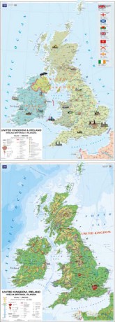 Wielka Brytania Mapa Ścienna Wielka Brytania I Irlandia (Wersja Anglojęzyczna) [MAPA]