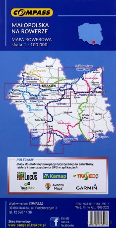 Małopolska na rowerze. Mapa rowerowa w skali 1:100 000