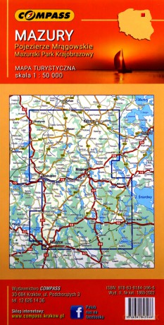 Mazury. Pojezierze Mrągowskie. Mapa turystyczna w skali 1:50 000 (wersja wodoodporna)