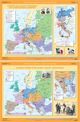 Historia Mapa Ścienna Europa Od Wojny Krymskiej Do Zjednoczenia Niemiec/Europa Przed Wybuchem I Wojny Światowej [MAPA]