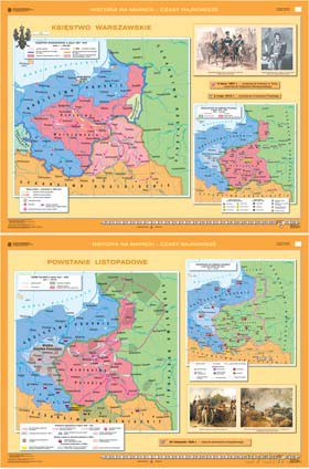 Historia Mapa Ścienna Księstwo Warszawskie/Powstanie Listopadowe [MAPA]