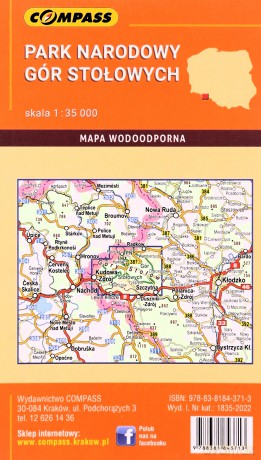Park Narodowy Gór Stołowych. Mapa kieszonkowa w skali 1: 35 000 (wersja wodoodporna)