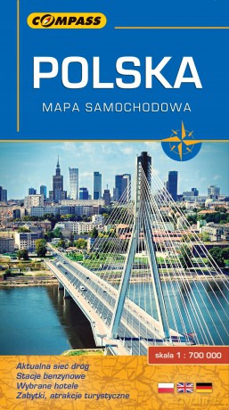 Polska. Mapa samochodowa w skali 1:700 000