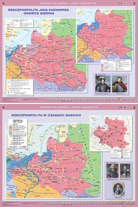 Historia Mapa Ścienna Rzeczpospolita Jana Kazimierza.Odsiecz Wiednia/Rzeczpospolita W Czasach Saskich [MAPA]