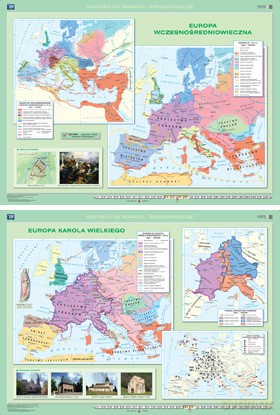 Historia Mapa Ścienna Europa Wczesnośredniowieczna/Europa Karola Wielkiego [MAPA]