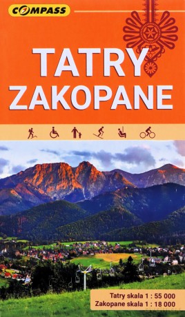 Tatry, Zakopane. Mapa kieszonkowa w skali 1: 55 000 (wersja wodoodporna)
