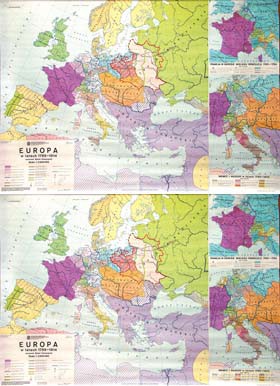 Historia Mapa Ścienna Europa W Latach 1789-1814 (Płótno)/W [MAPA]