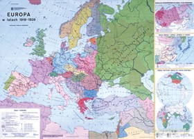 Historia Mapa Ścienna Europa W Latach 1918-1939 (Płótno)/W [MAPA]