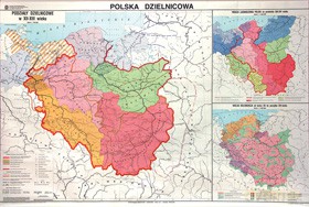 Historia Mapa Ścienna Polska Dzielnicowa (Płótno)/W [MAPA]