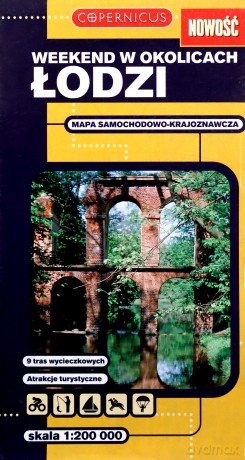 Weekend w okolicach Łodzi. Mapa samochodowo-krajoznawcza w skali 1:200 000