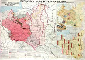 Historia Mapa Ścienna Rzeczpospolita Polska W Latach 1918-1939 (Płótno)/W [MAPA]