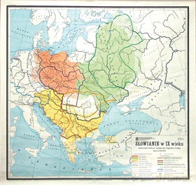 Historia Mapa Ścienna Słowianie W Ix Wieku (Płótno) [MAPA]