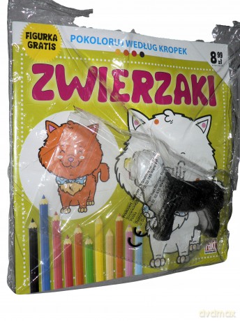 Zwierzaki. Pokoloruj według kropek [KSIĄŻKA]