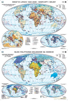 Historia Mapa Ścienna Świat W Latach 1945-2007. Wojny I Konflikty [MAPA]