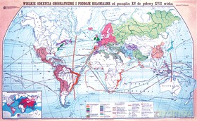 Historia Mapa Ścienna Wielkie Odkrycia Geograficzne I Podboje Kolonialne (Płótno) [MAPA]