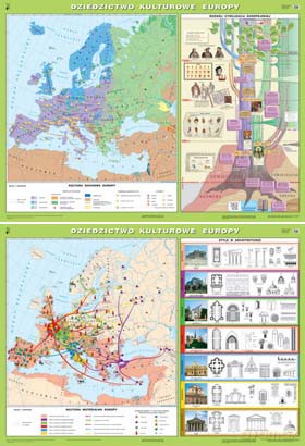 Historia Mapa Ścienna Dziedzictwo Kulturowe Europy(Wersja 2004)/W [MAPA]