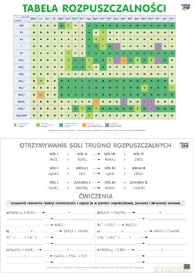 Chemia Plansza Dydaktyczna Tabela Rozpuszczalności Wodorotlenków I Soli [PLANSZA]