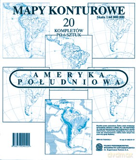 Ameryka Płd Mapa Konturowa Zestaw Sześciu Map [MAPA]