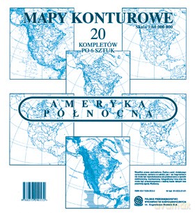 Ameryka Płn Mapa Konturowa Zestaw Sześciu Map [MAPA]