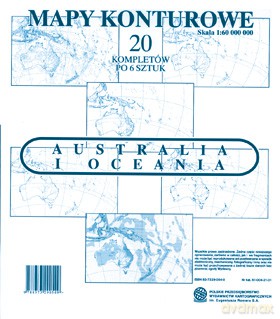 Australia I Oceania Mapa Konturowa Zestaw Sześciu Map [MAPA]