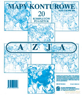 Azja Mapa Konturowa Zestaw Sześciu Map [MAPA]