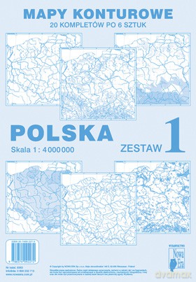 Polska Mapa Konturowa Cz.1 Zestaw Sześciu Map [MAPA]