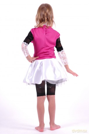 Strój Dracula(koszulka z kamizelką,spódnica zlegginsami)8-10lat,roz.L-7 Monster High hallow
