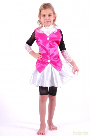 Strój Dracula(koszulka z kamizelką,spódnica zlegginsami)8-10lat,roz.L-7 Monster High hallow