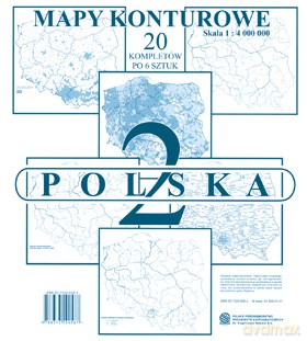 Polska Mapa Konturowa Cz.2 Zestaw Sześciu Map [MAPA]