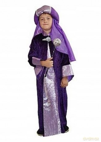 Strój Król fioletowy (szata, turban-czapka) rozm. 110/120