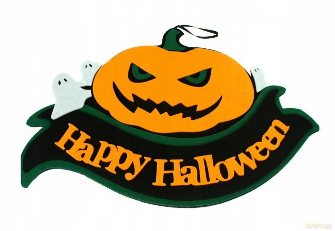 Zawieszka, witraż, stroik HAPPY HALLOWEEN 38x23 cm HAL-16042