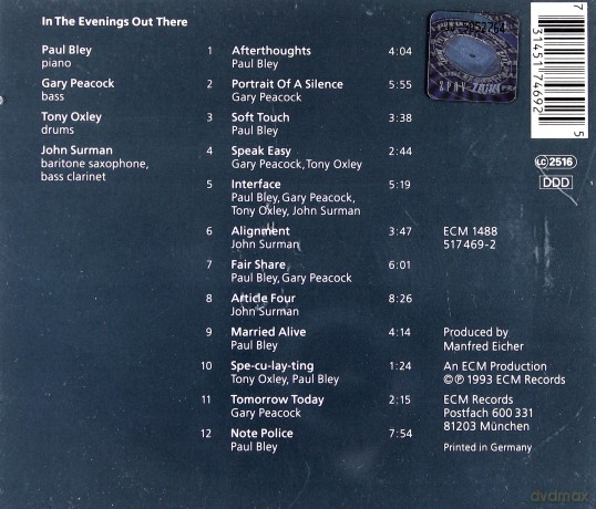 Bley/Surman/Peacock/Oxley: In The Evenings Out There [CD]