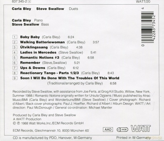 Bley/Swallow: Duets [CD]