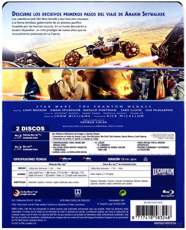 Star Wars: Episode I - The Phantom Menace (Gwiezdne wojny: Część I - Mroczne widmo) (steelbook) [2xBlu-Ray]