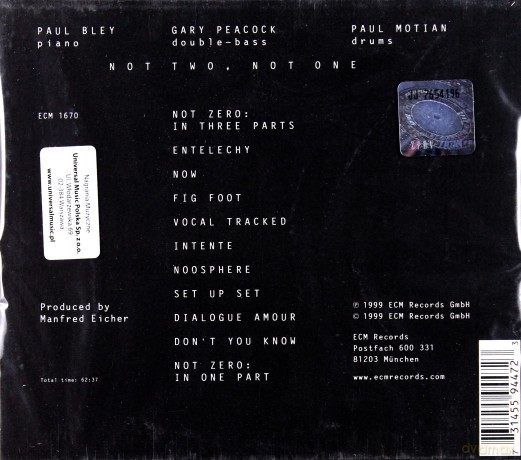Paul Bley: Not Two,Not One [CD]