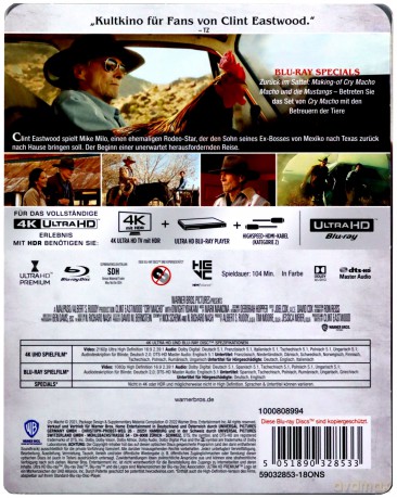 Cry Macho (steelbook) [Blu-Ray 4K]+[Blu-Ray]