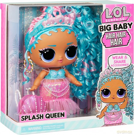 Lalka L.O.L. Surprise Big Baby Hair Hair Hair, Splash Queen