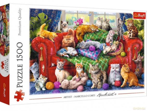 TREFL 1500 el. Kociaki na sofie [PUZZLE]