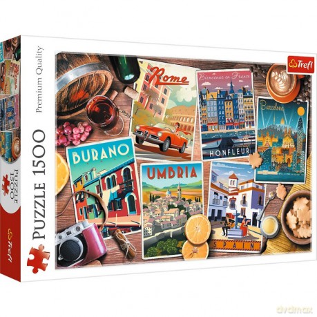 TREFL 1500 el. Podróże po Europie [PUZZLE]
