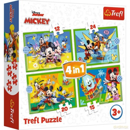 TREFL 4w1 Mickey Wśród Przyjaciół [PUZZLE]