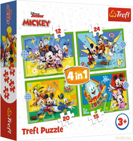 TREFL 4w1 Mickey Wśród Przyjaciół [PUZZLE]