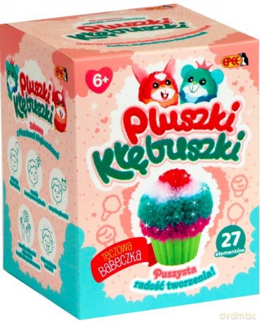 Zestaw kreatywny Pluszki-Kłębuszki 27 el. Tęczowa Babeczka