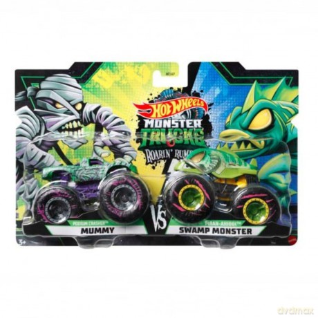 Zestaw pojazdów Monster Trucks 2-pak Podium Crasher Mummy vs Piran Ahhh Swamp Monster