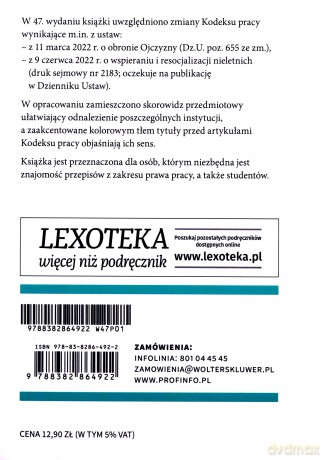 Kodeks pracy (wyd. 47/2022) [KSIĄŻKA]
