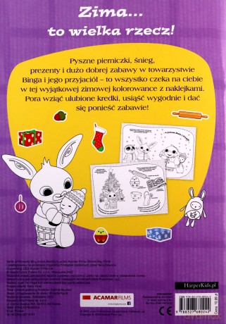 Bing. Zimowa kolorowanka z naklejkami [KSIĄŻKA]