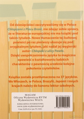 Chłopaki z ulicy Pawła dawniej Chłopcy z Placu Broni - Ferenc Molnár [KSIĄŻKA]
