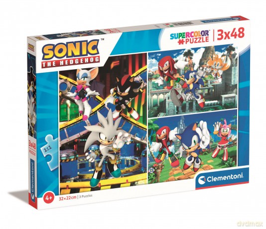 CLEMENTONI 3 x 48 el. super kolor Sonic 25280 [PUZZLE]
