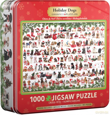 EUROGRAPHICS 1000 el. Tin Holiday Cats 8051-0939 [PUZZLE]